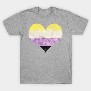 Nonbinary Pride Heart - Watercolor T-Shirt